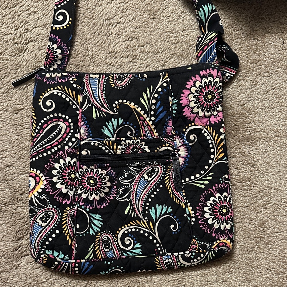 Vera Bradley Black Floral Crossbody Bag